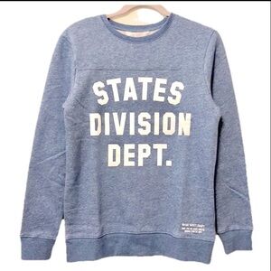 H & M Blue Rounded Longsleeve States Division Graphic Sweatshirt Kids Size12-14Y